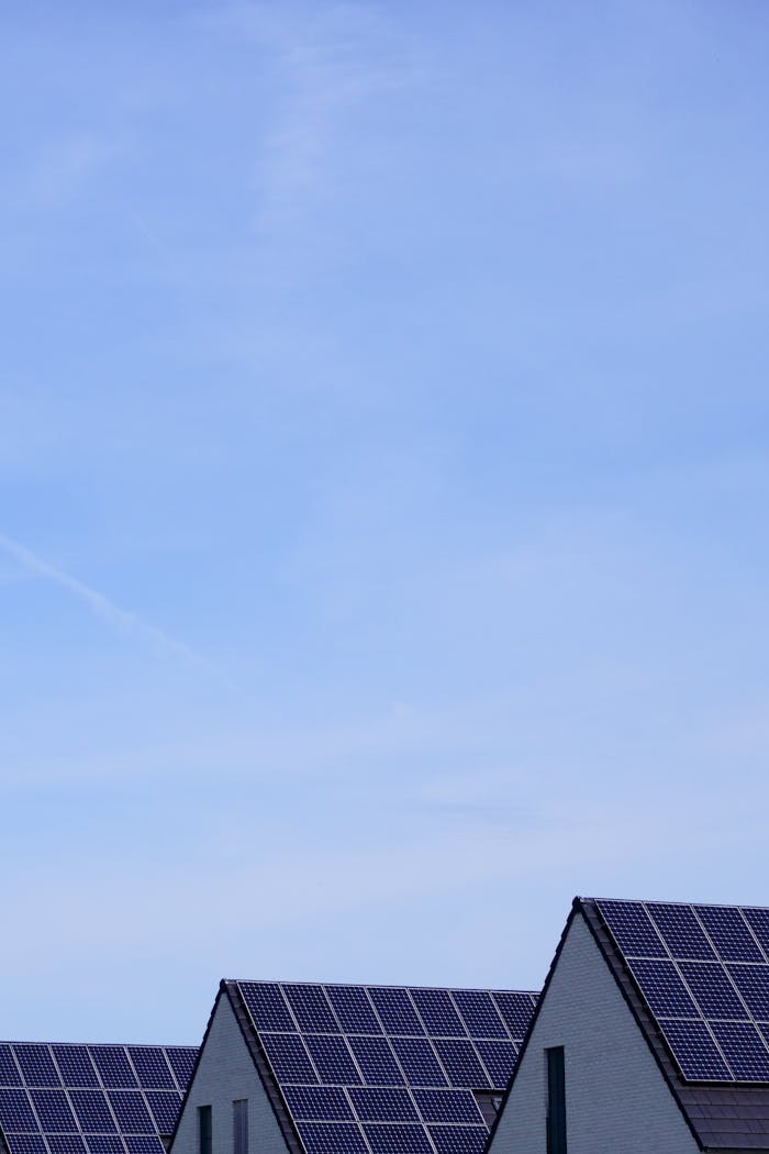 Solar panels on the roof of a house
